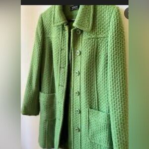 Tribal Green Textured Teddy Jacket